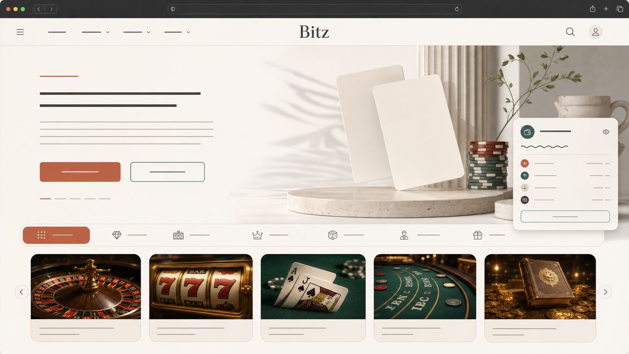 Bitz casino website screenshot